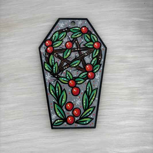 wreath Hand Painted Ornament Coffin