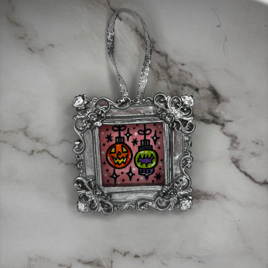 Original Mini Square Frame Ornament- Spooky Baubles